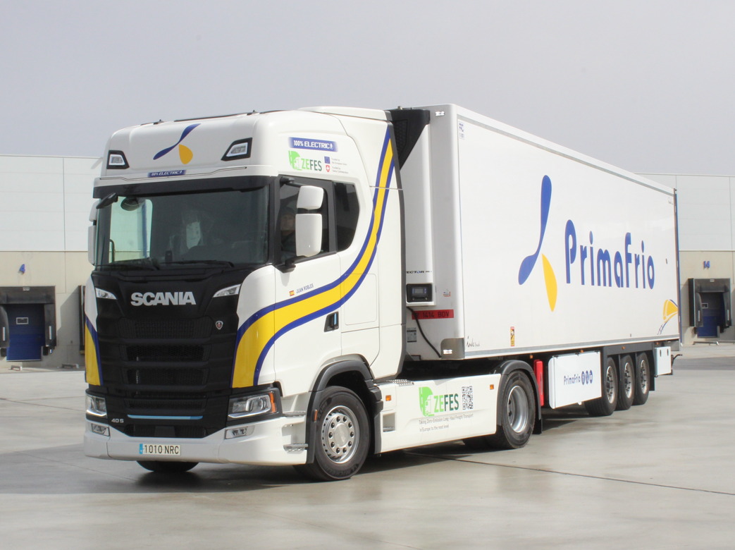 Primafrio y SCANIA validan el Corredor Mediterráneo eléctrico del proyecto europeo ZEFES para acelerar el transporte de cero emisiones